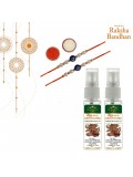 Rakhi, Perfume Set  (Rakhi Combo Gift Set For Brother With Mitha Oud Chocolatey Perfume With 2 Rakhi)