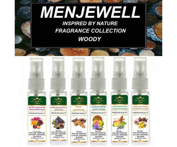 Menjewell Inspired by Nature Woody Perfume Gift Pack for men and women (6 x 8ml)48ml perfume