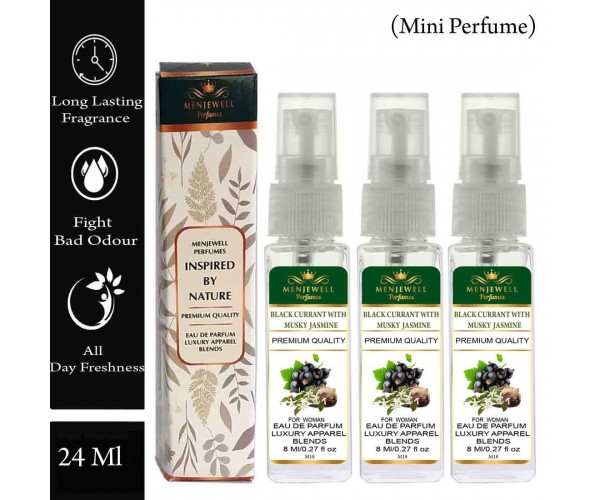 Menjewell Pack Of 3 Black Currant With Musky Jasmine Men Perfume 24ml