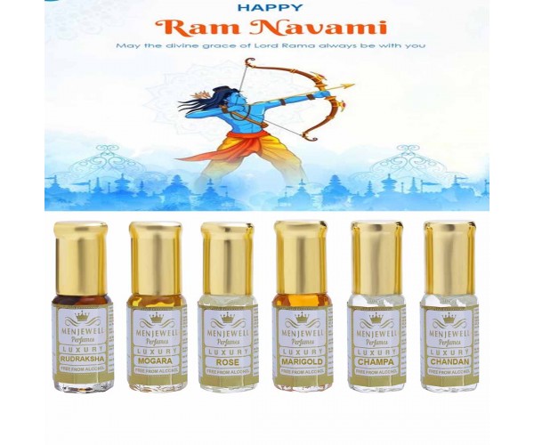 Menjewell Ram Navami Special Gift Set | (6 x 3 ml) Long Lastings Attar Perfume Gift Set Floral Attar  (Floral)