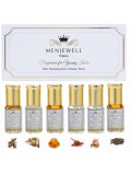 Menjewell Set Of 6 Woody Attar Gift Pack for men(6x3ml)18ml