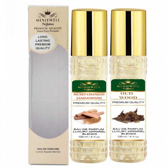 Menjewell Musky Chandan Sandalwood & Oud Wood men perfume combo 240ml 
