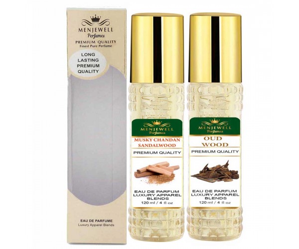 Menjewell Musky Chandan Sandalwood & Oud Wood men perfume combo 240ml 