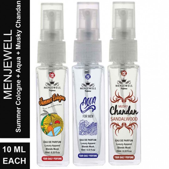Menjewell Summer Cologne, Aqua For Men, Musky Chandan Sandalwood Eau de Parfum - 30 ml  (For Men)