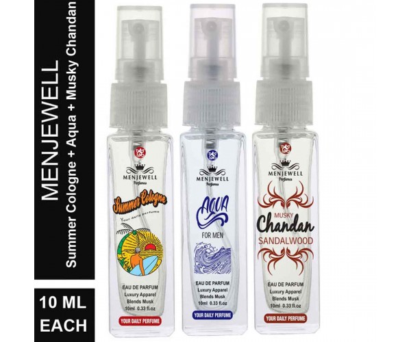 Menjewell Summer Cologne, Aqua For Men, Musky Chandan Sandalwood Eau de Parfum - 30 ml  (For Men)